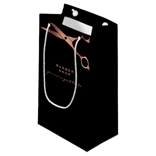 Black Copper Scissors Logo Business Small Gift Bag