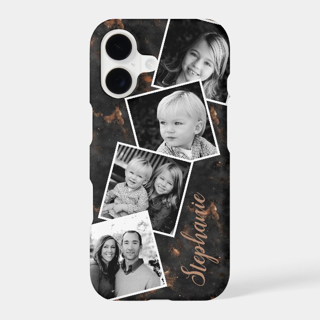 Black Copper Smoke Photo Collage Personalized Case-Mate iPhone Case (Back)