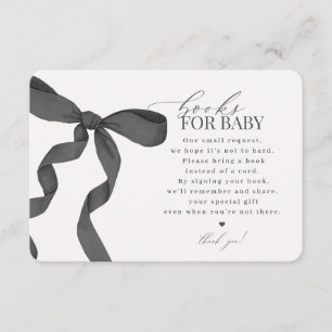 Black Coquette Bow Books For Baby Invite insert