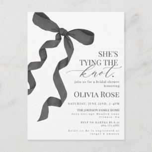Black Coquette Bow Bridal Shower Invite