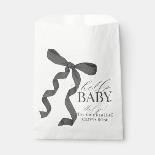 Black Coquette Bow Girl Baby Shower Dessert Favor Bag