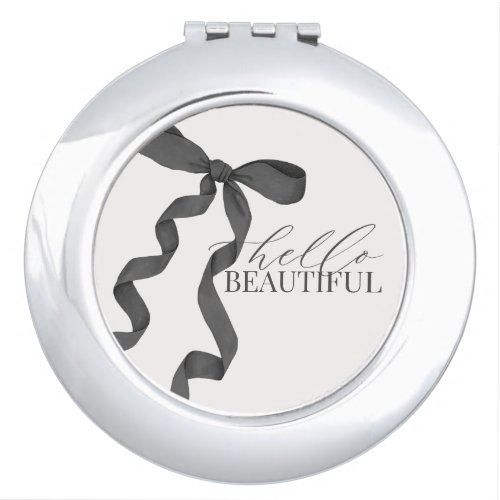 Black Coquette Bow Girl Baby Shower Favors Compact Mirror
