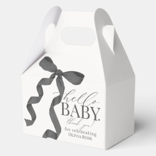 Black Coquette Bow Girl Baby Shower Gift Favor Boxes