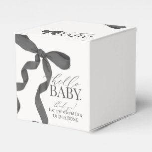 Black Coquette Bow Girl Baby Shower Gift Favor Boxes