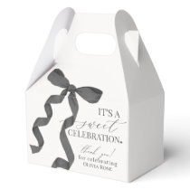 Black Coquette Bow Girl Birthday Party Gift Favor Boxes