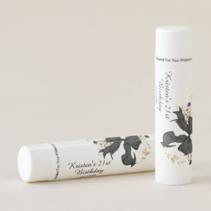 Black Coquette Bow Wldflowers Birthday Lip Balm