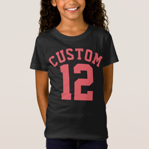 Black  Coral Kids  Sports Jersey Design T_Shirt