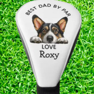 Black Corgi Peeking Puppy Customize  Golf Head Cover