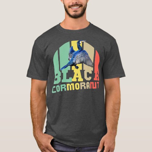 Black Cormorant Bird Black Shag Men Women Kids  T_Shirt