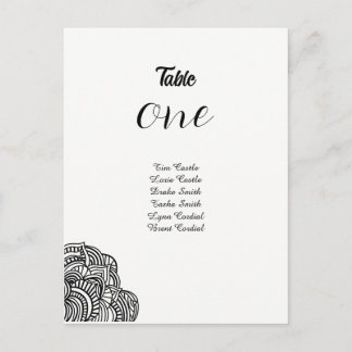 Black Corner Design Table Seating Card