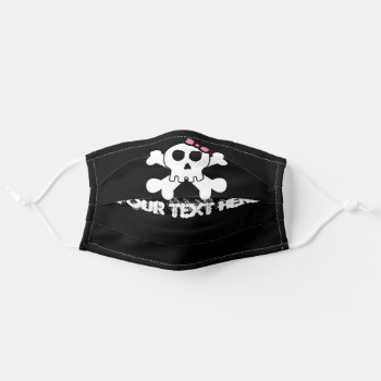 Black Corona Face Mask With Cute Skull And Text by shirts4girls at Zazzle