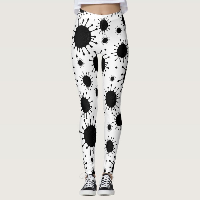 black coronavirus leggings (Front)