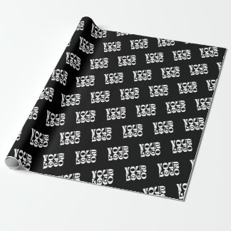 Black Corporate Business Logo Wrapping Paper