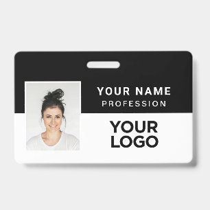 Black Corporate Employee Photo Name Tag Badge