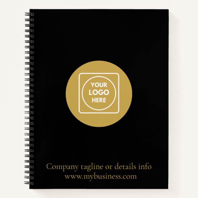 Black Corporate Logo Branding Business notebook (Front)