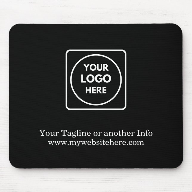 Black Corporate Logo Business Promo mouse pad (Front)