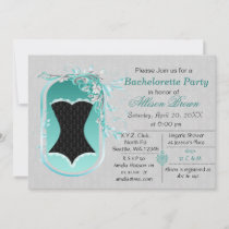 black corset elegant bachelorette party invite