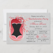 black corset elegant bachelorette party invite