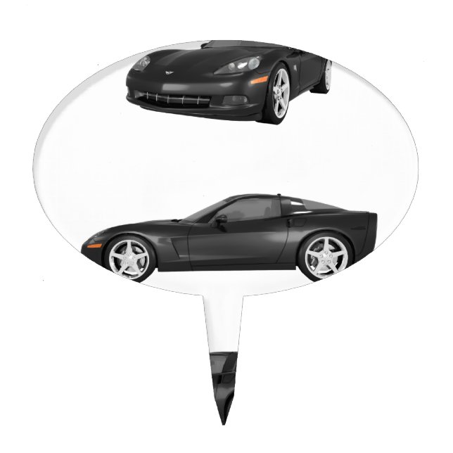 Black Corvette Cake Topper (Front)
