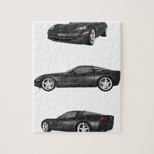 Black Corvette Jigsaw Puzzle | Zazzle.com