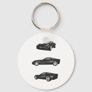 Black Corvette Keychain