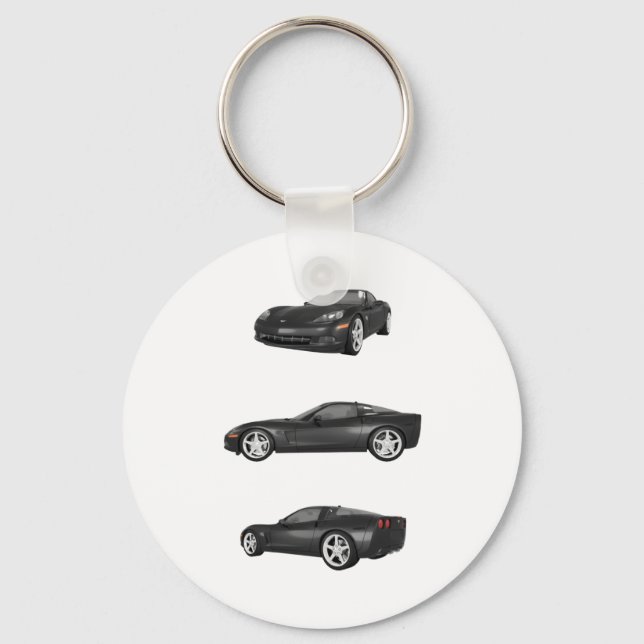 Black Corvette Keychain (Front)