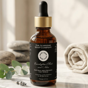 Black Cosmetics Bottle label with logo