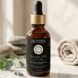Black Cosmetics Bottle label with logo