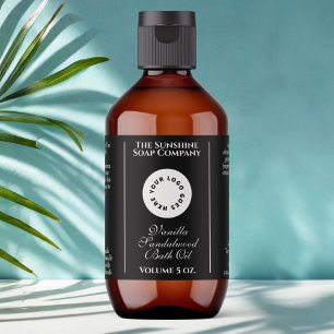 Black Cosmetics Bottle label with logo