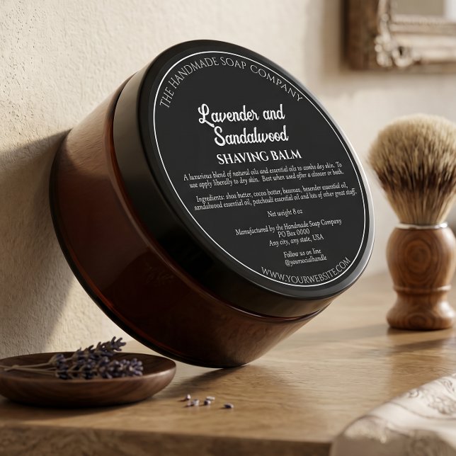 Black Cosmetics Jar Label with Ingredients (Creator Uploaded)
