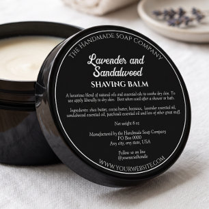 Black Cosmetics Jar Label with Ingredients