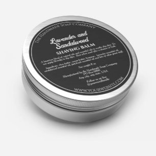 Black Cosmetics Jar Label with Ingredients