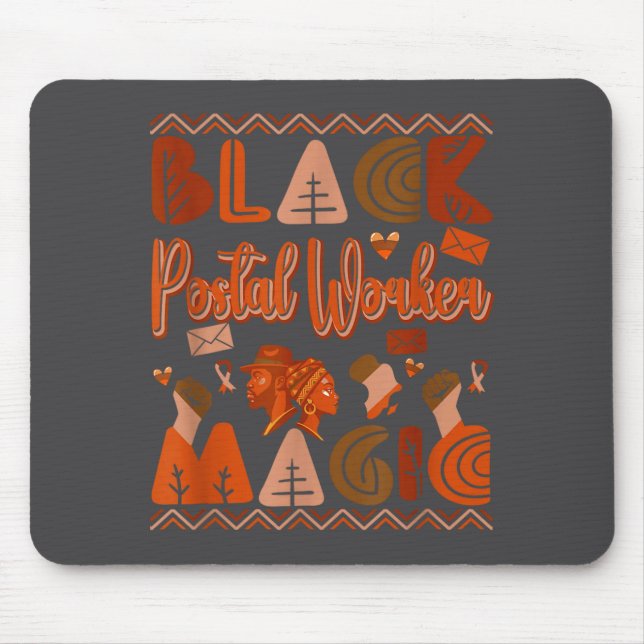 Black Costume Stal Worker Proud Afro Black Histo  Mouse Pad (Front)