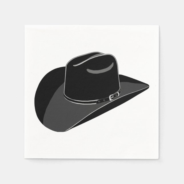 Black country cowboy hat  paper napkins (Front)
