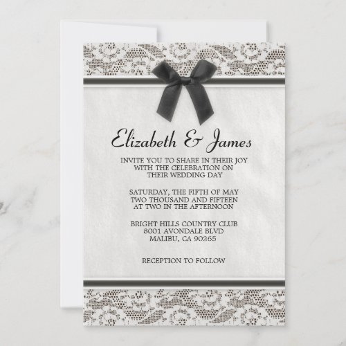 Black Country Lace Wedding Invitations