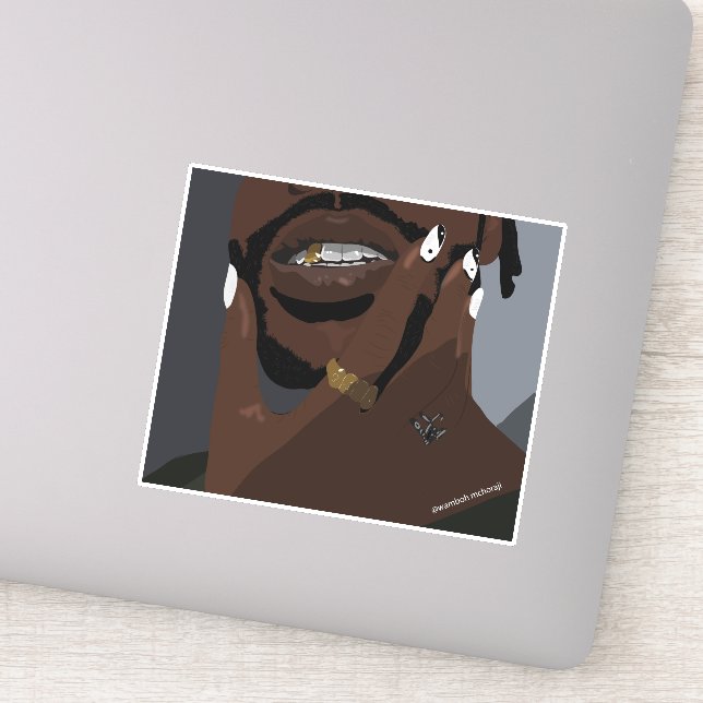 Black couple artwork art (Black love) Sticker (Detail)