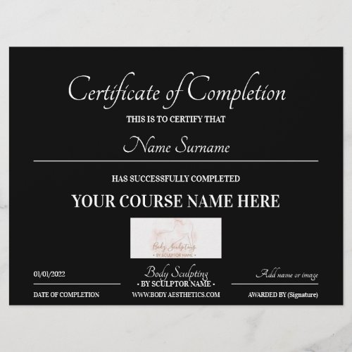 Black course online certificate of completion