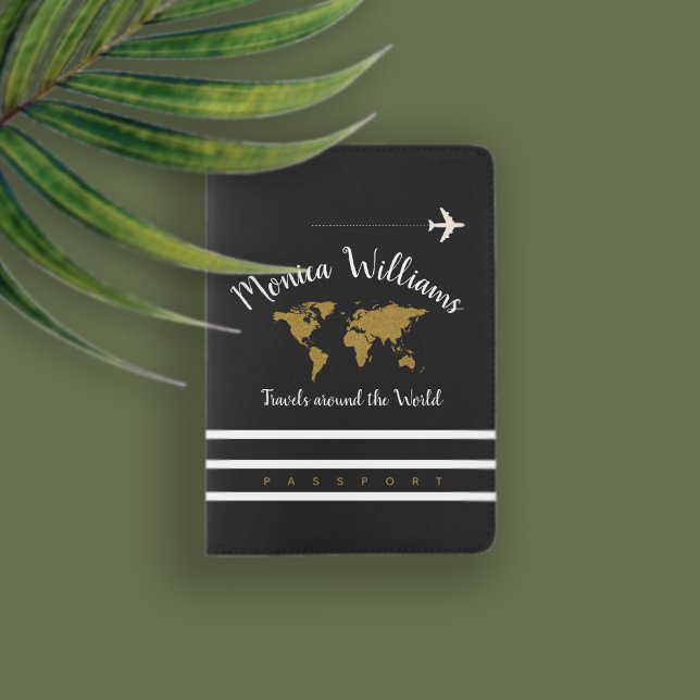 black cover with golden world map female (Creator Uploaded)