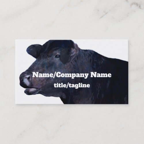 black cow business card custom double sided