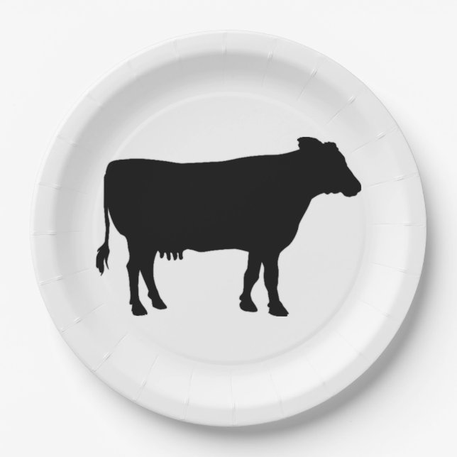Black Cow Paper Plates (Front)
