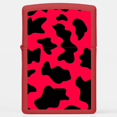 Black Cow Pattern Windproof Editable Zippo Lighter