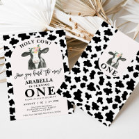 Black Cow Print Arch Holy Cow 1st Birthday