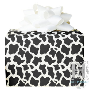 Black Cow Print Gift Wrapping Paper