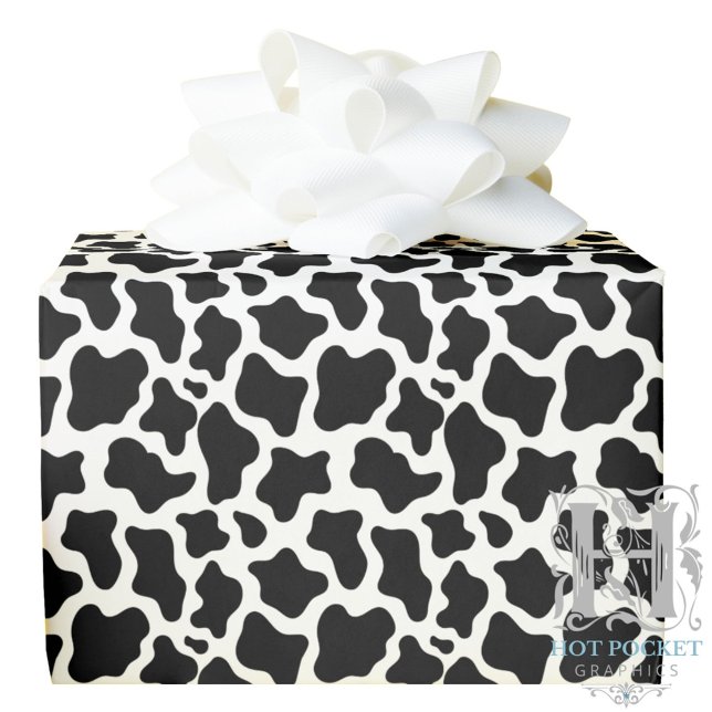 Black Cow Print Gift Wrapping Paper (Creator Uploaded)