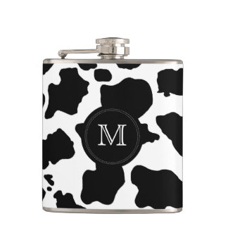 Black Cow skin | Custom Monogram Flask