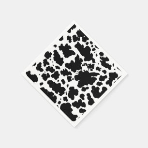 Black Cow Spots Print Cowboy Farmer Napkins