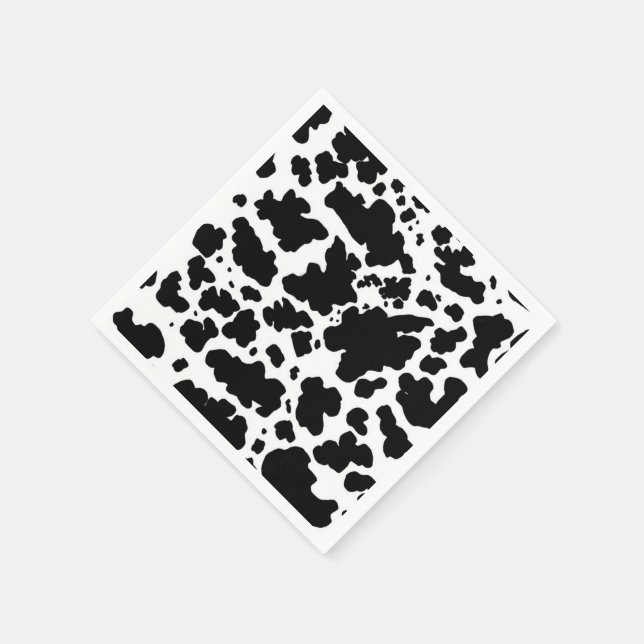 Black Cow Spots  Print Cowboy Farmer Napkins (Corner)