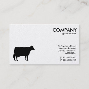 Black Cow Symbol - White (Platinum) Business Card