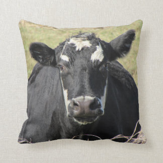 Black Cow Throw Pillow
