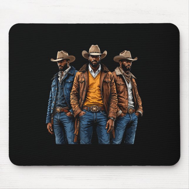Black Cowboy African American Western Rodeo Melani Mouse Pad (Front)